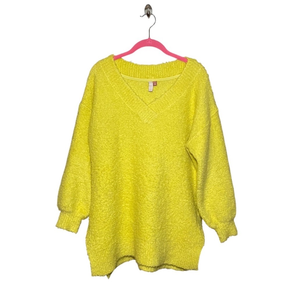 Anthropologie Pilcro V-Neck Teddy Sweater Oversized Relaxed Fit Tunic Medium - Picture 2 of 7